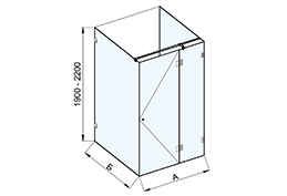 Прямоугольная душевая перегородка